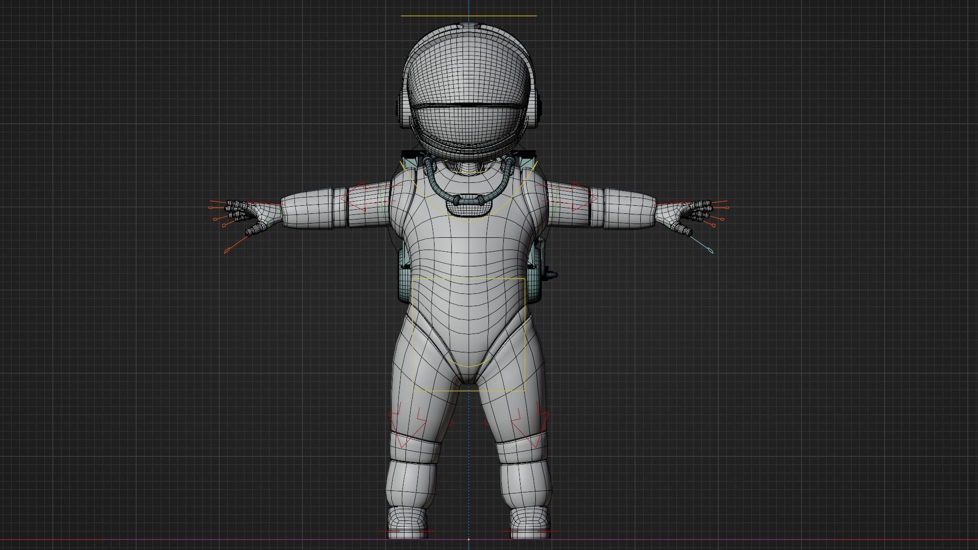 Astronaut Small Rigged Low-poly 3D model_21
