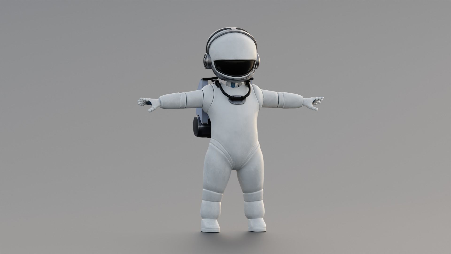Astronaut Small Rigged Low-poly 3D model_11