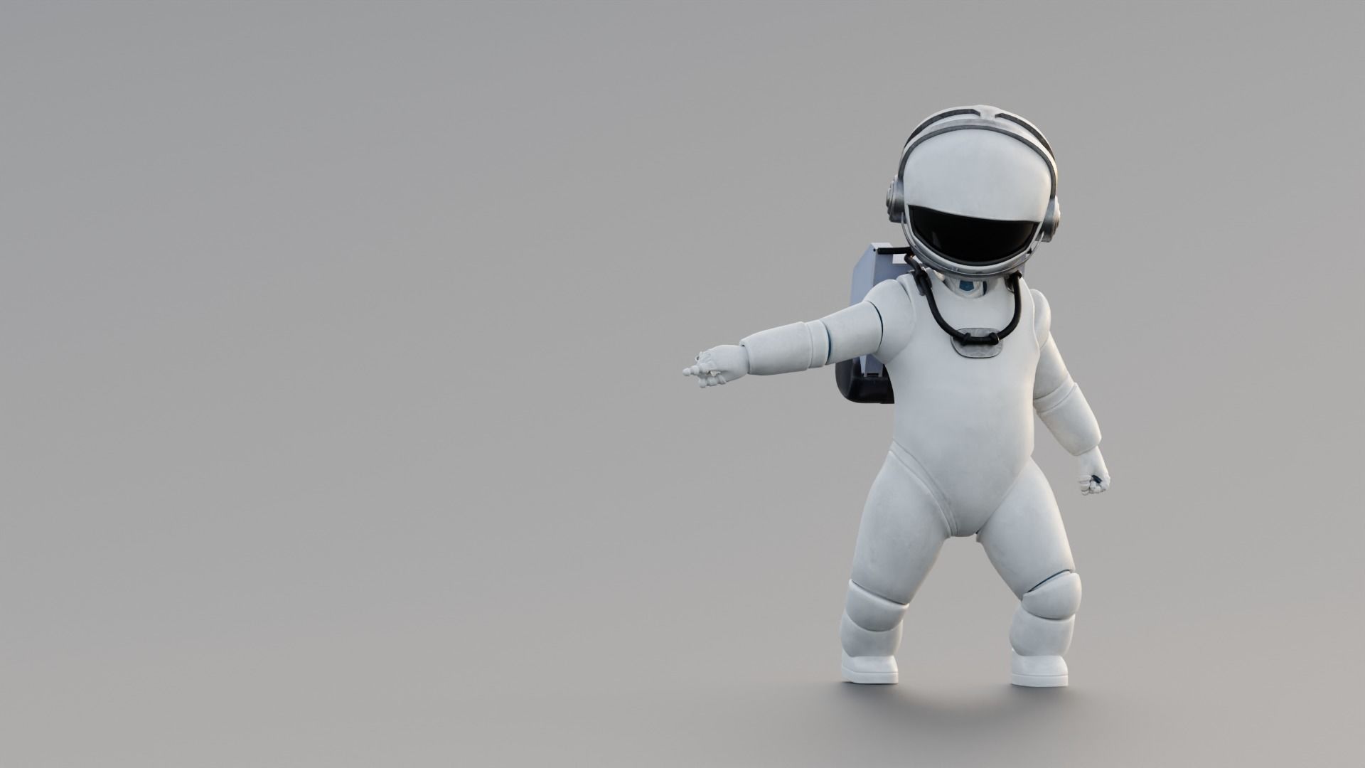 Astronaut Small Rigged Low-poly 3D model_2