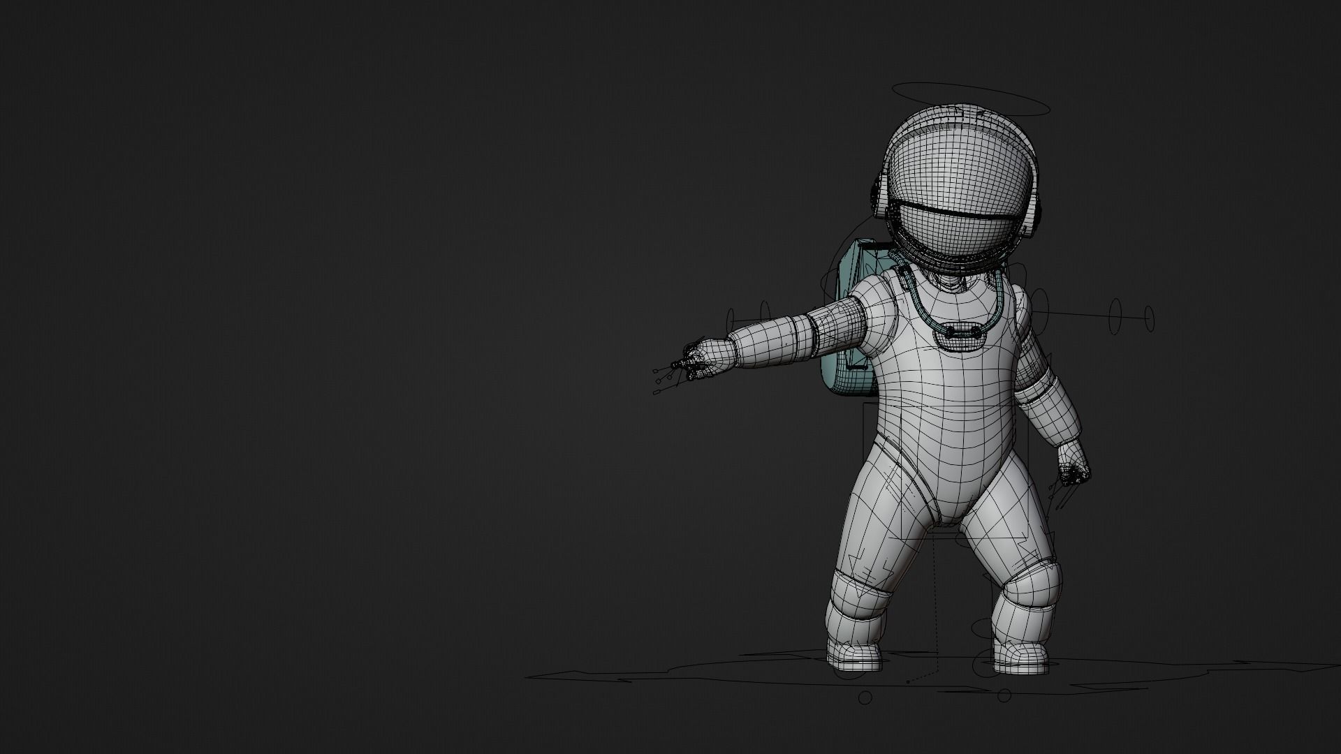 Astronaut Small Rigged Low-poly 3D model_4