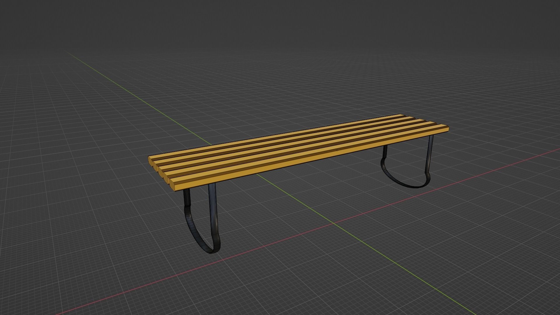 Bench Low-poly 3D model_7