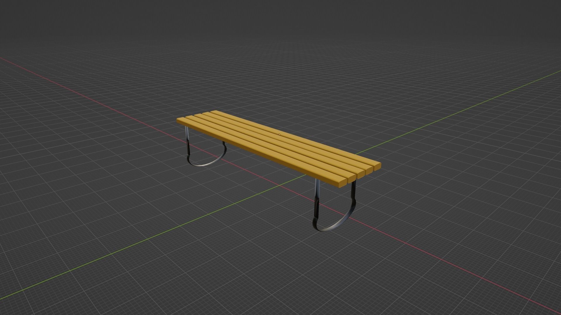 Bench Low-poly 3D model_3