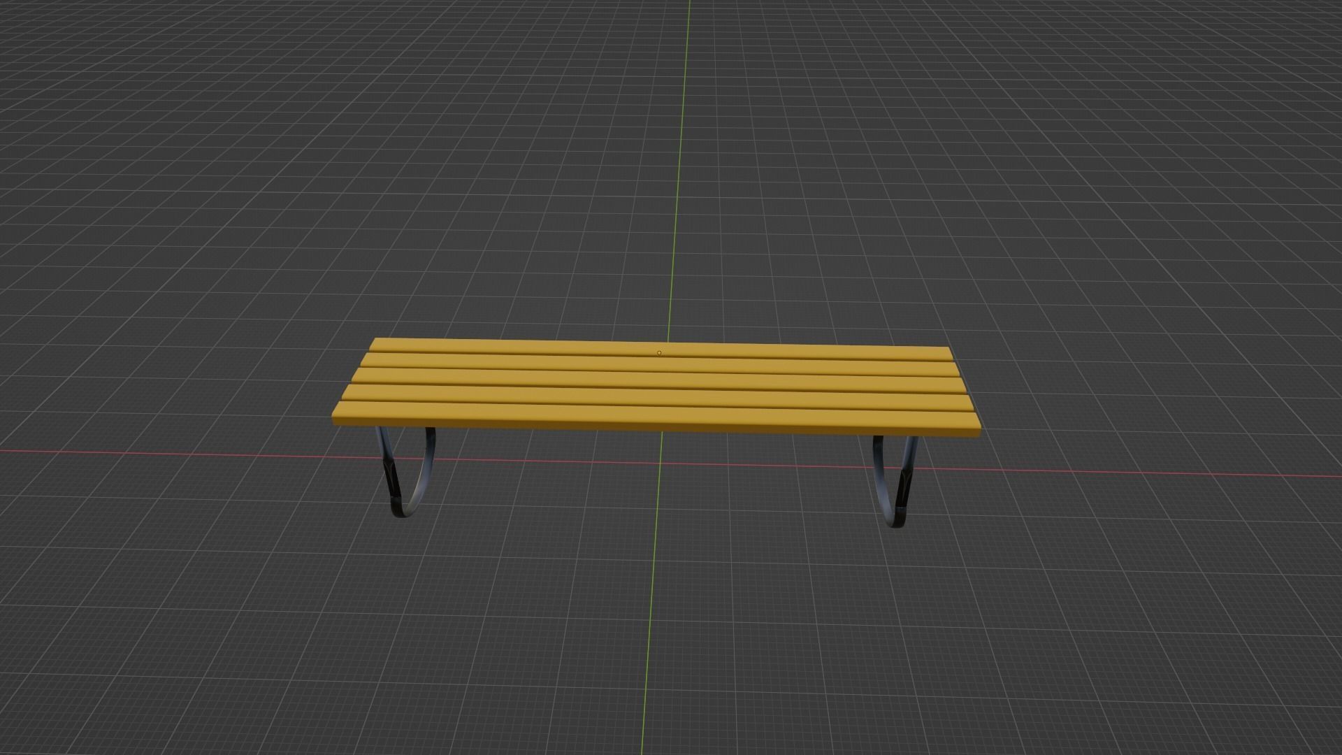 Bench Low-poly 3D model_2