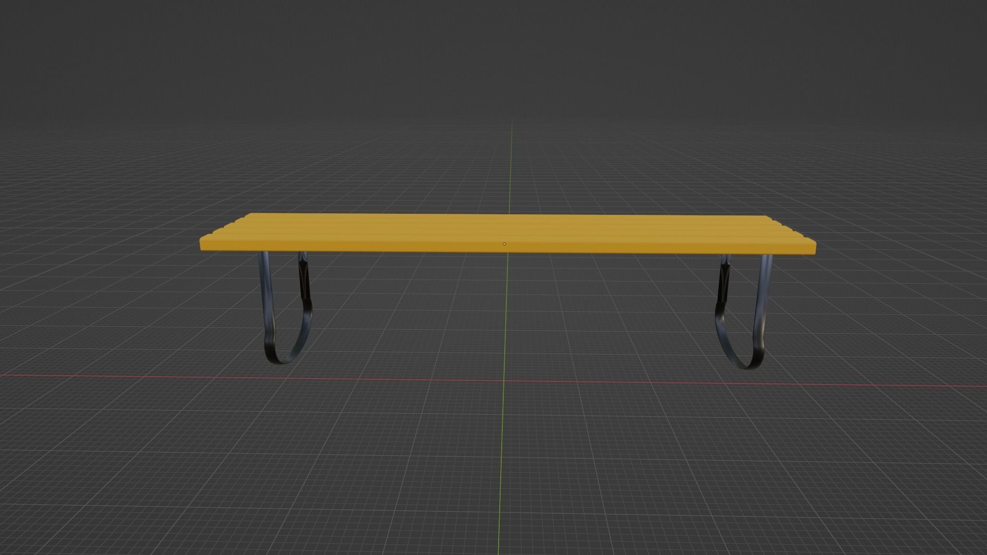Bench Low-poly 3D model_6
