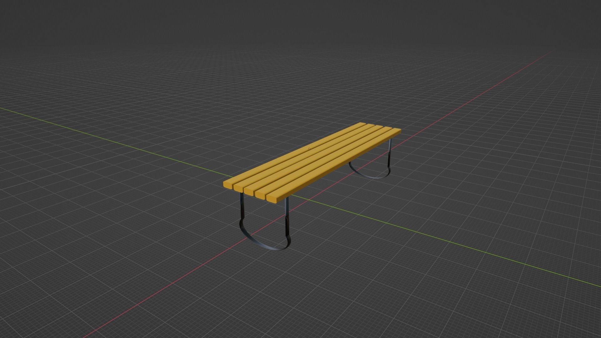Bench Low-poly 3D model_4