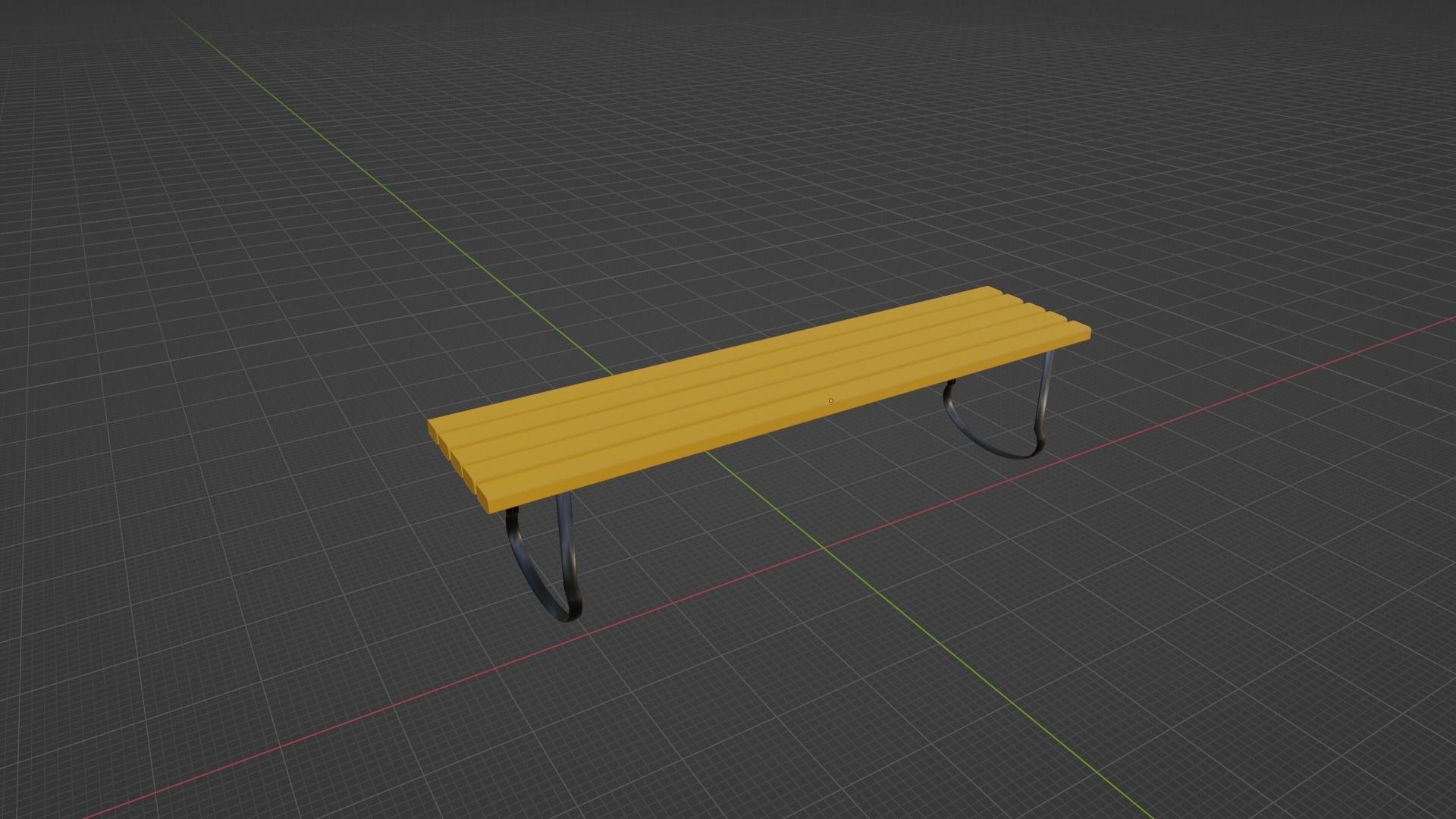 Bench Low-poly 3D model_1