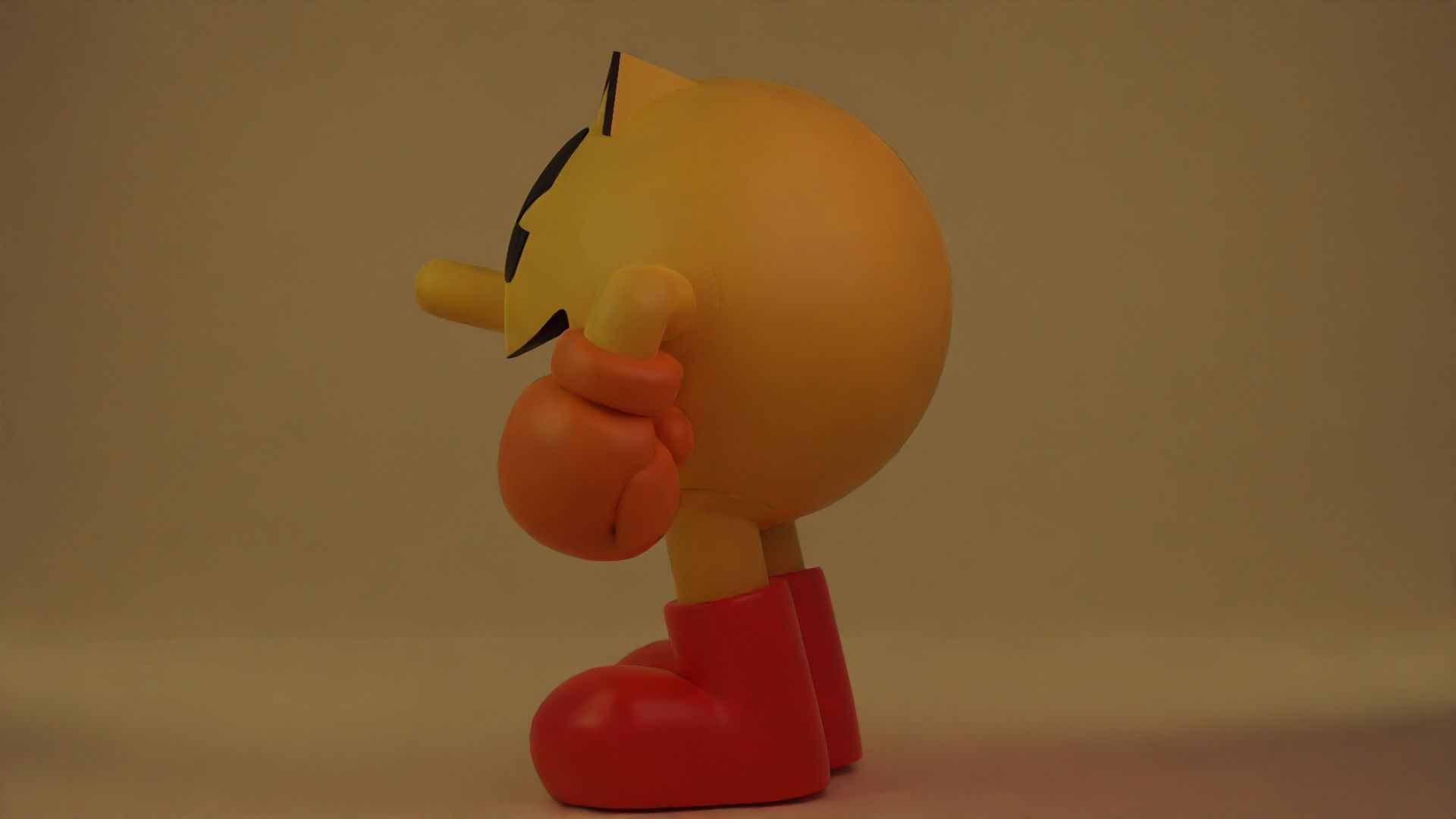 Pacman toy with boots and thumbs 3D model_5