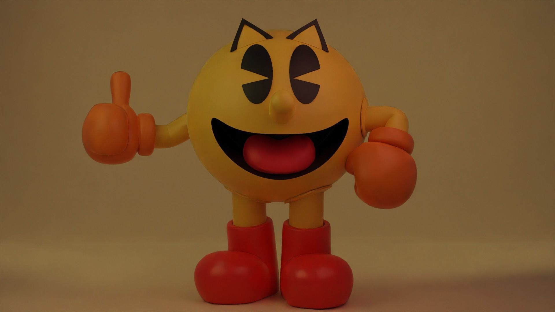 Pacman toy with boots and thumbs 3D model_6