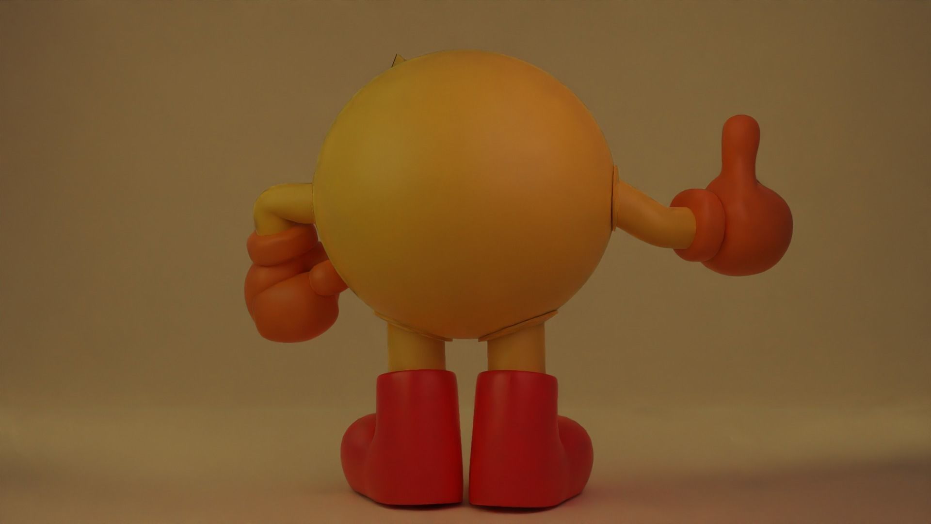 Pacman toy with boots and thumbs 3D model_4