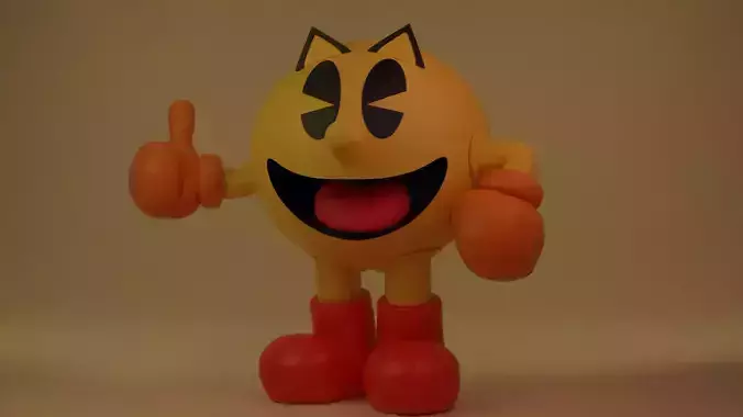 Pacman toy with boots and thumbs 3D model