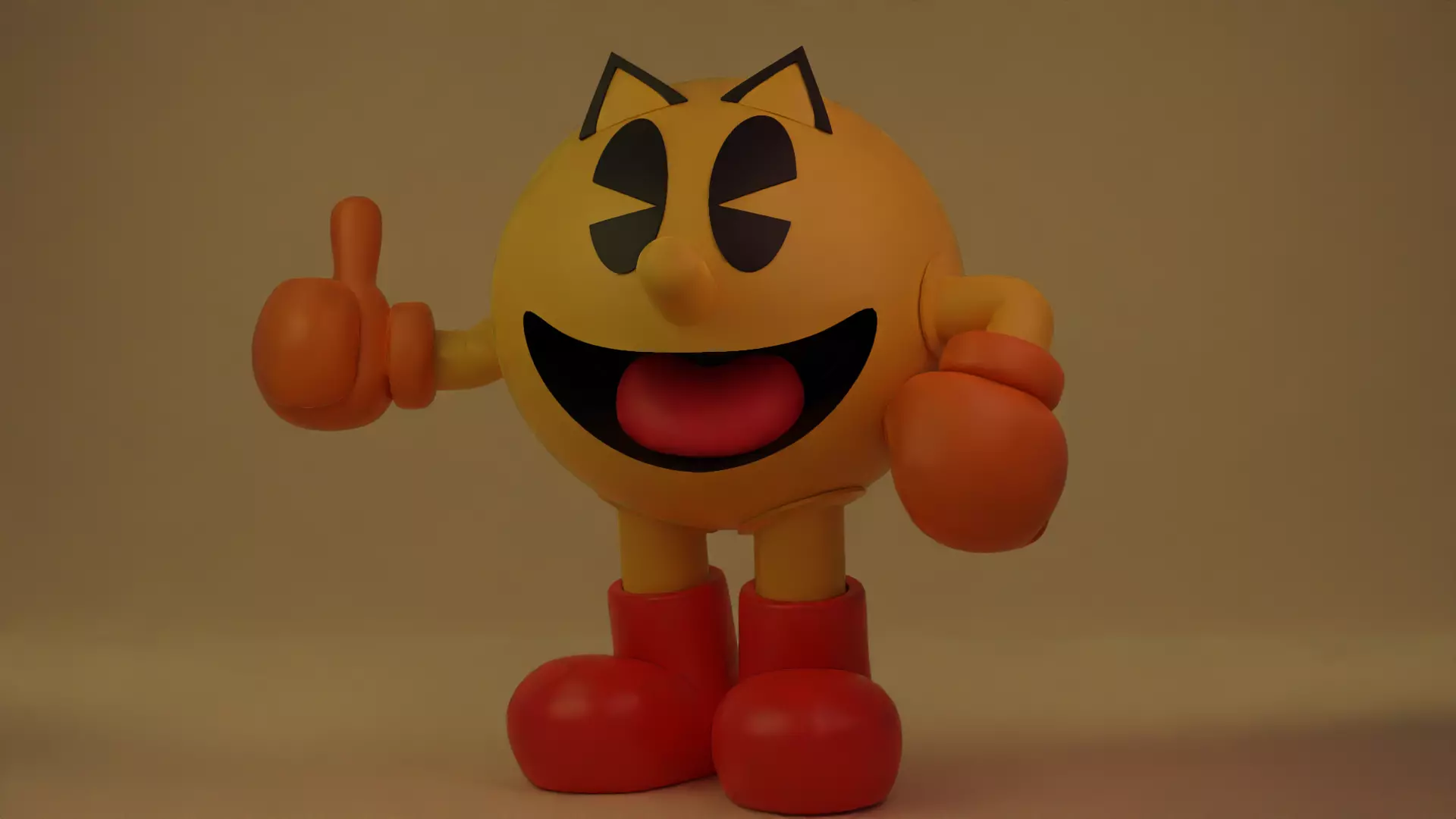 Pacman toy with boots and thumbs 3D model_0