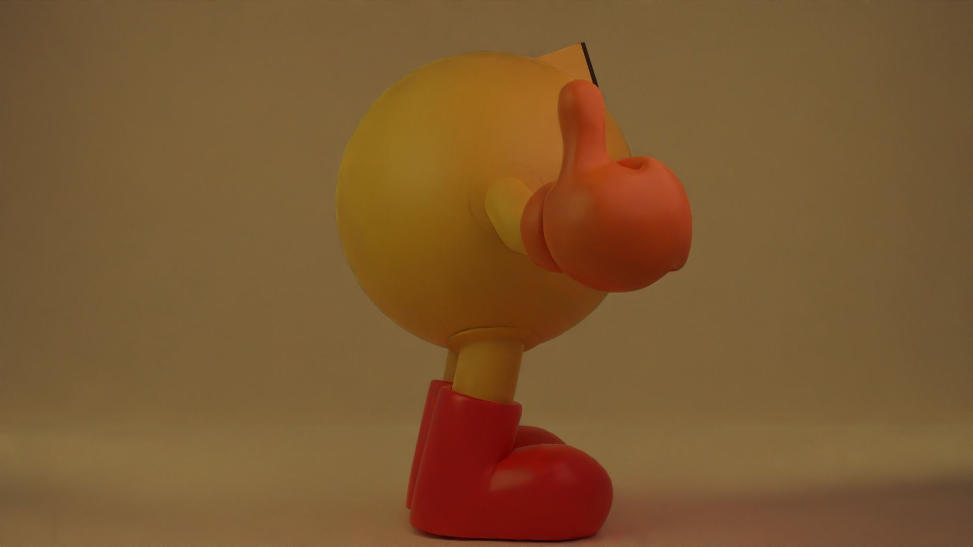 Pacman toy with boots and thumbs 3D model_3