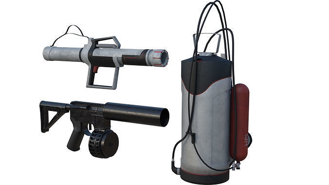 Firefighting tools Low-poly 3D model