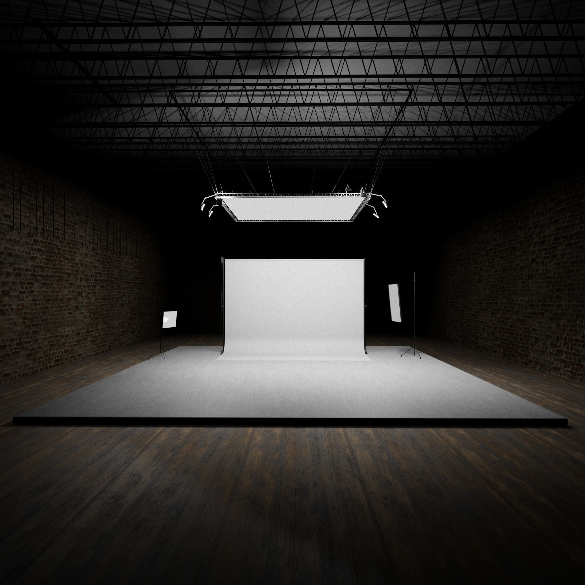 PHOTO STUDIO interior car studio model 3D model_10