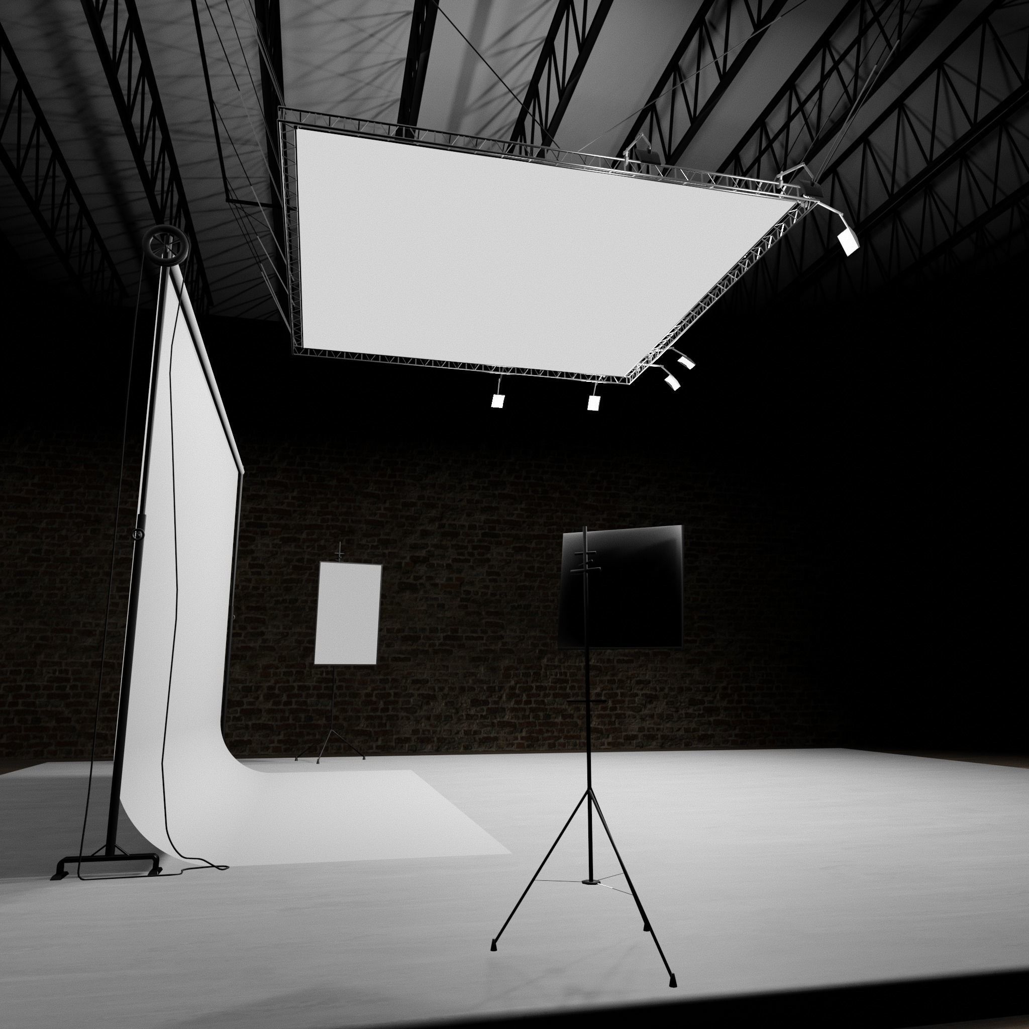 PHOTO STUDIO interior car studio model 3D model_11