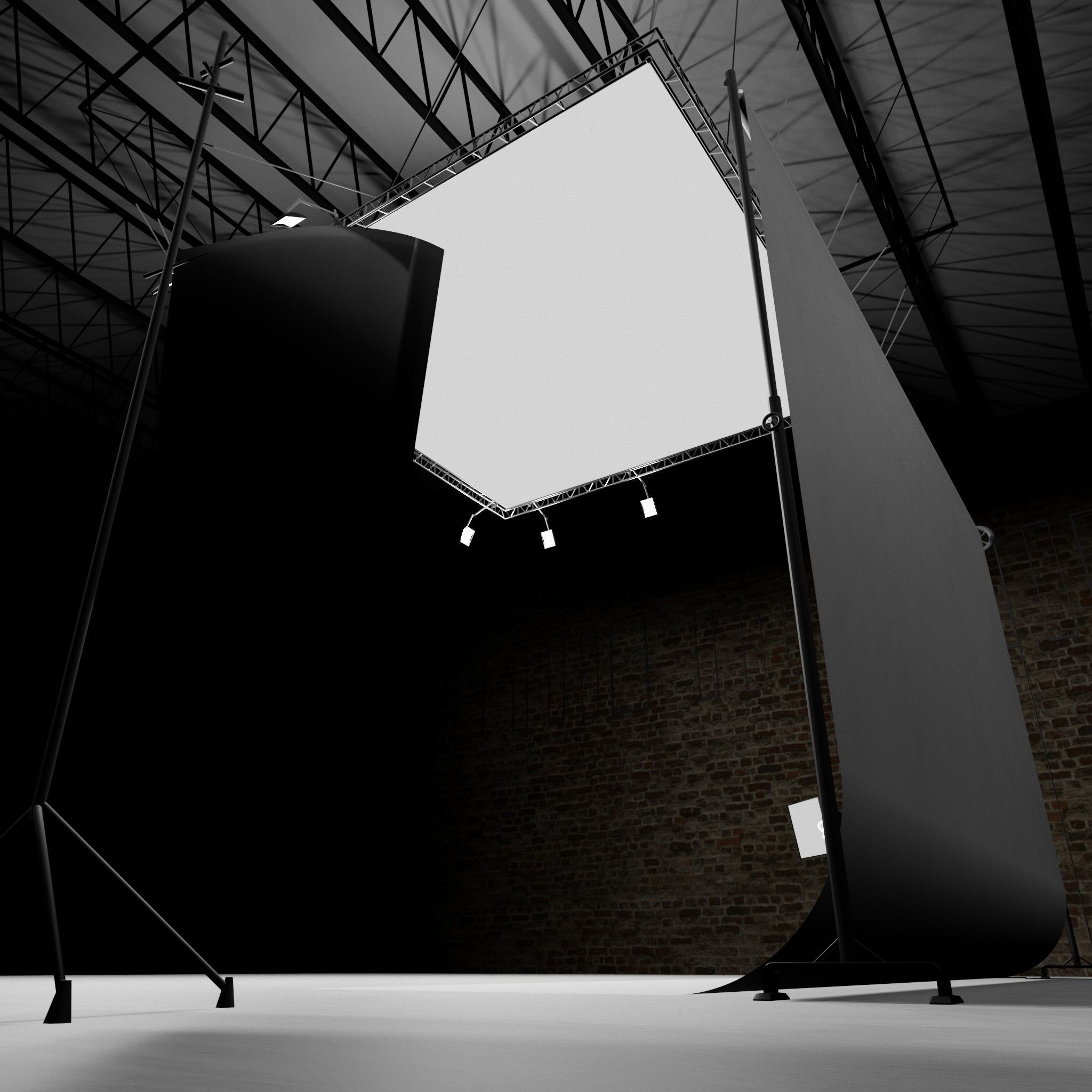 PHOTO STUDIO interior car studio model 3D model_17