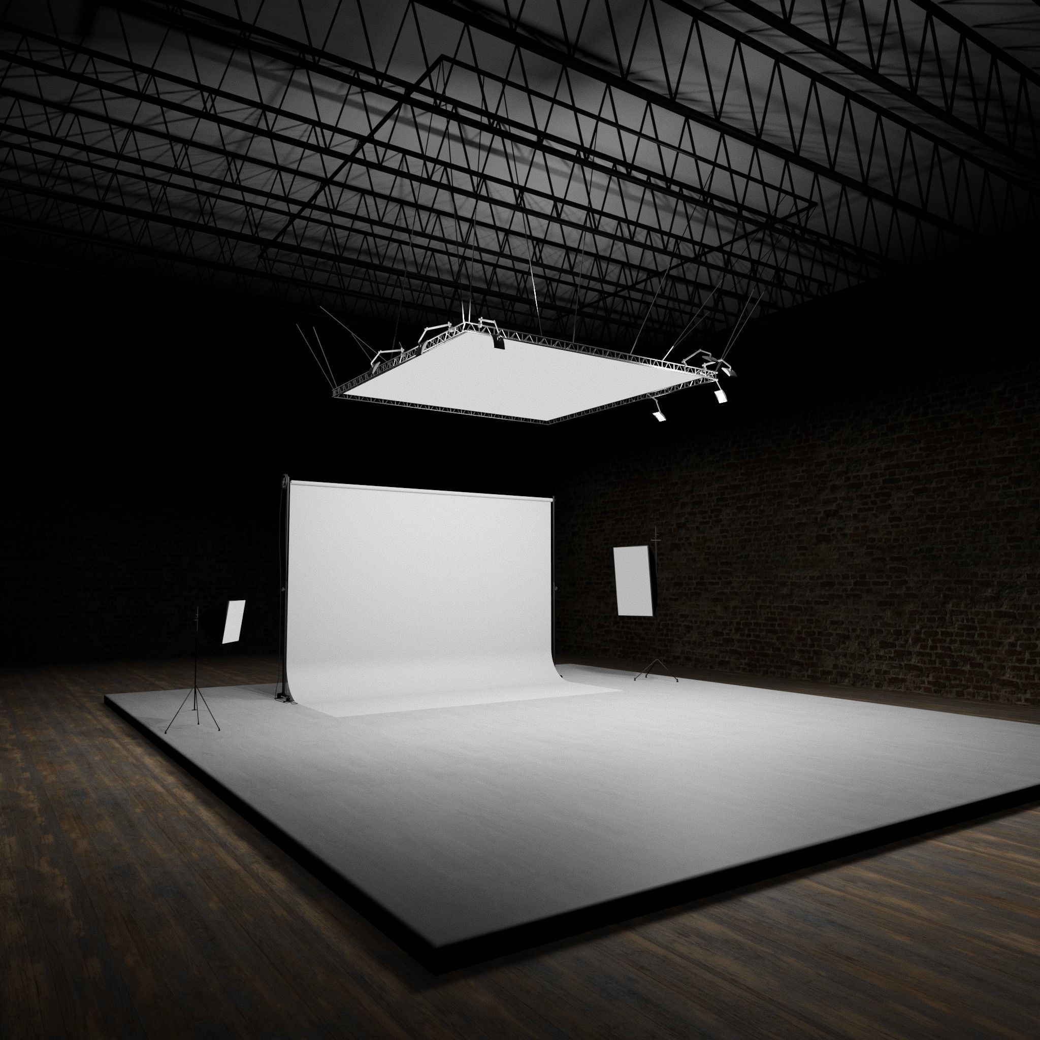 PHOTO STUDIO interior car studio model 3D model_1