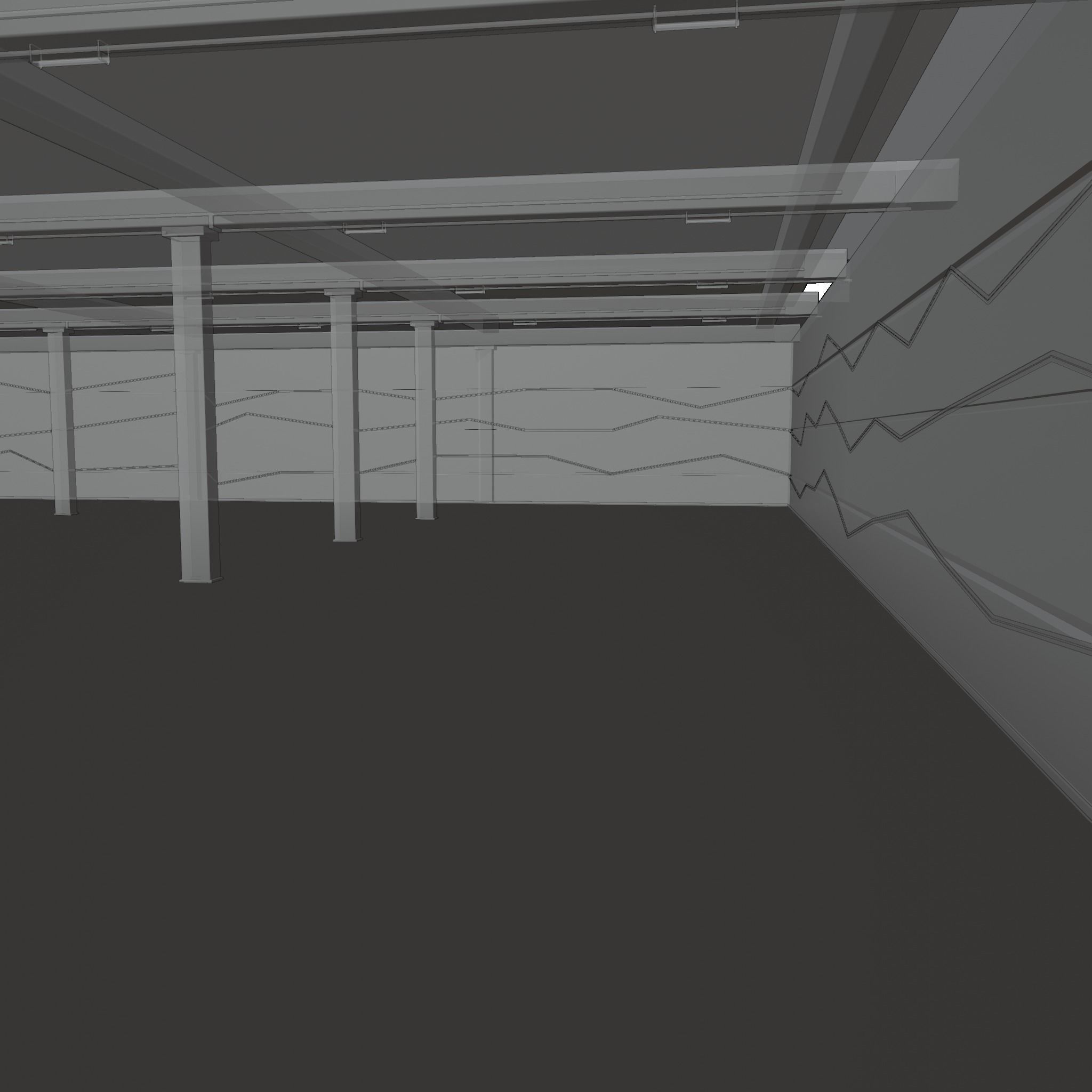 Car studio WAREHOUSE interior3D 3D model 3D model_4