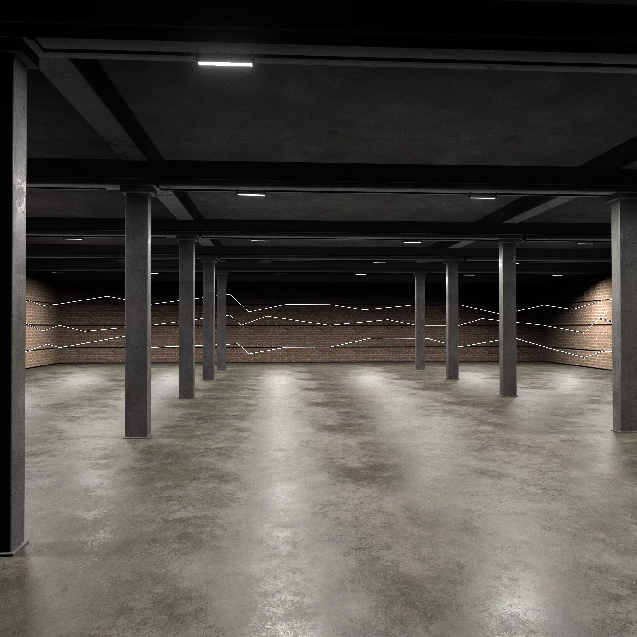 Car studio WAREHOUSE interior3D 3D model 3D model_0