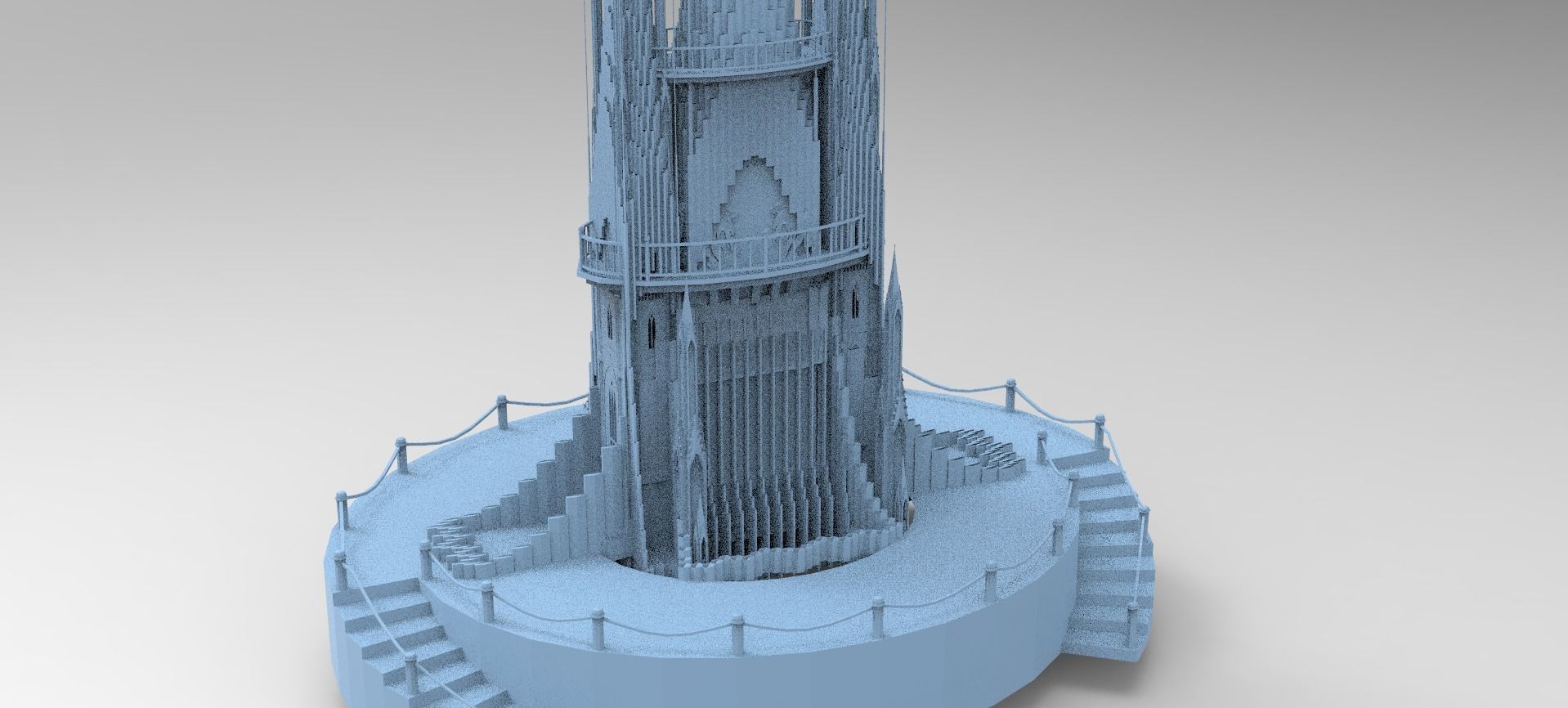 Elden Celtic Watchtower castle Kit bash 3D model_5