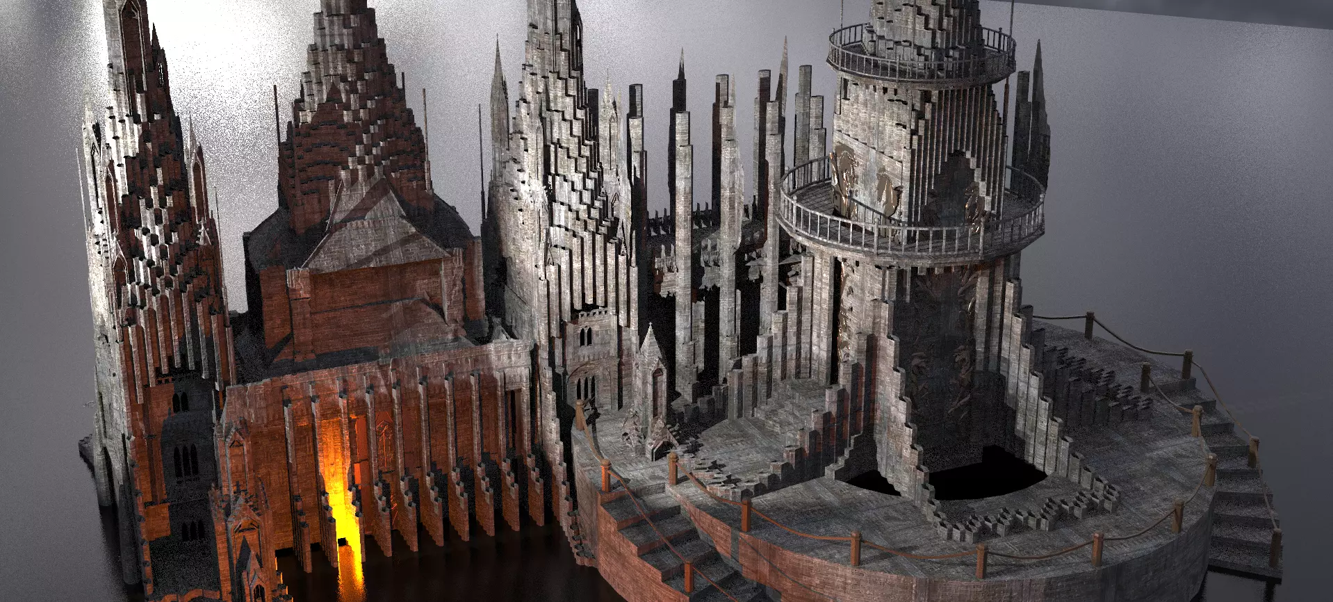 Elden Celtic Watchtower castle Kit bash 3D model_0