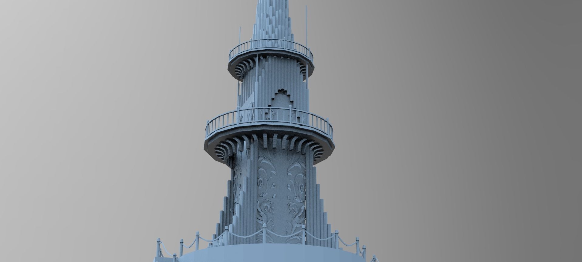 Elden Celtic Watchtower castle Kit bash 3D model_2