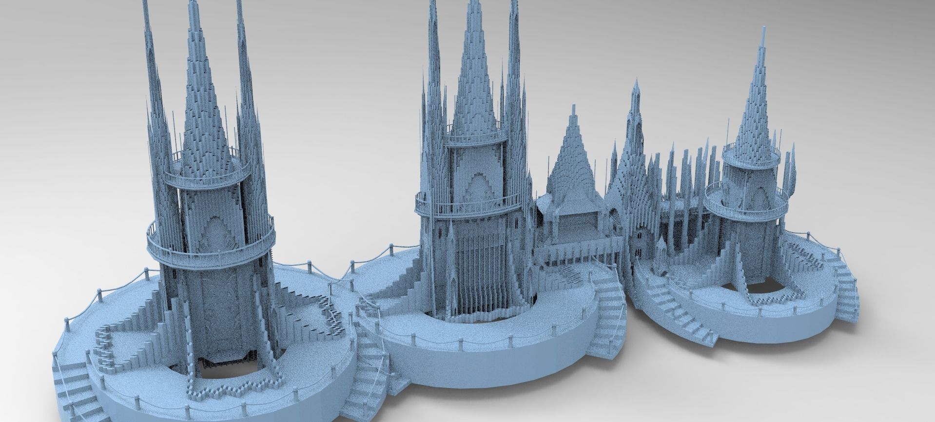 Elden Celtic Watchtower castle Kit bash 3D model_7