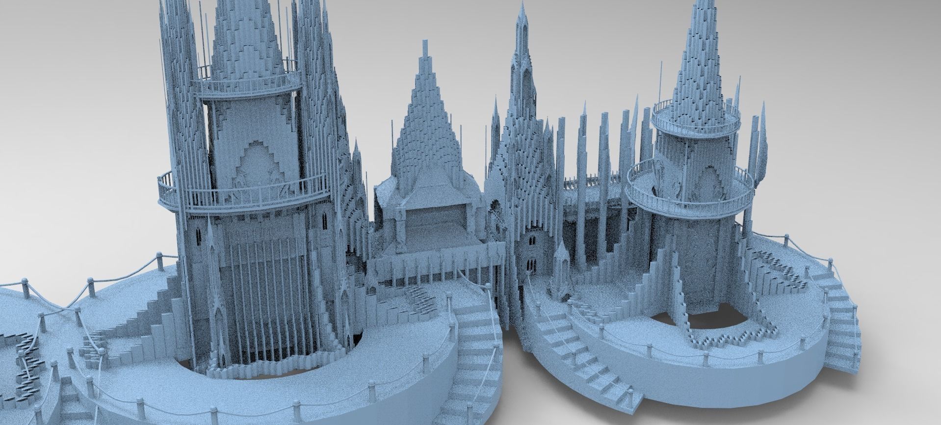 Elden Celtic Watchtower castle Kit bash 3D model_6