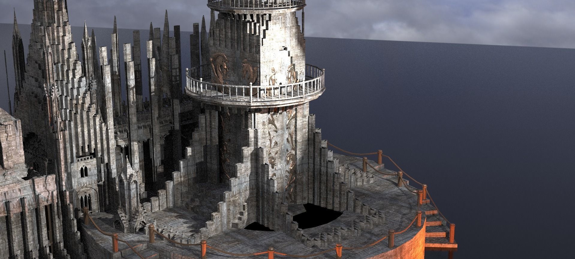Elden Celtic Lighthouse Kit bash 3D model_1