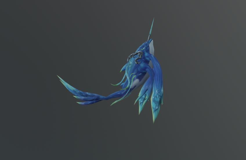 Blue Dolphin Fantasy Low Poly Low-poly 3D model_1