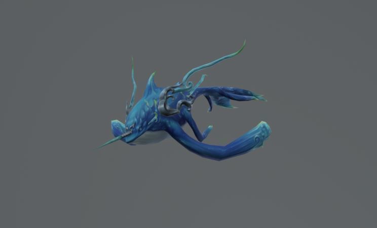 Blue Dolphin Fantasy Low Poly Low-poly 3D model_5