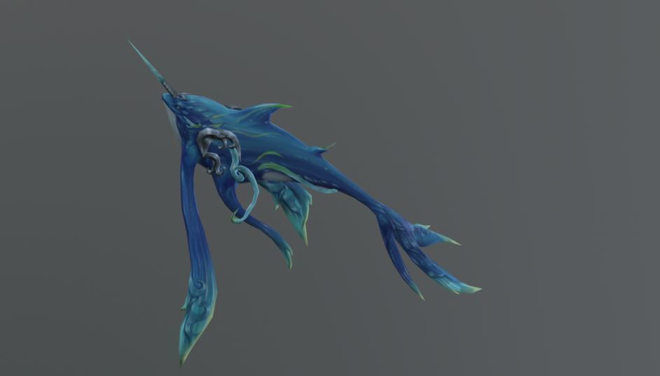 Blue Dolphin Fantasy Low Poly Low-poly 3D model_4