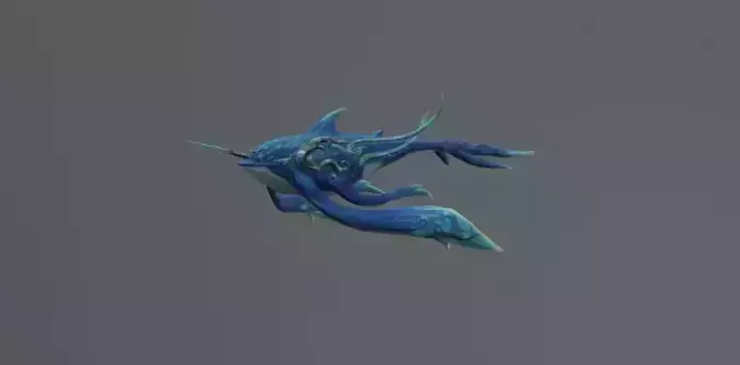 Blue Dolphin Fantasy Low Poly Low-poly 3D model