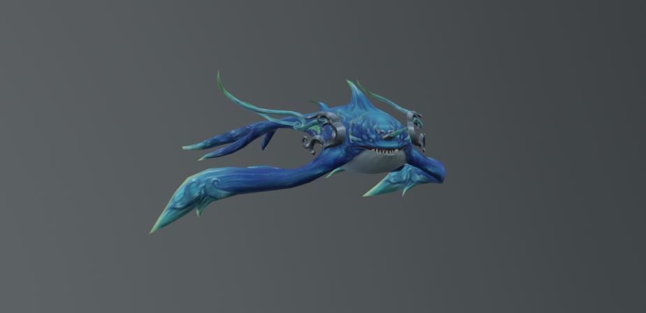 Blue Dolphin Fantasy Low Poly Low-poly 3D model_2