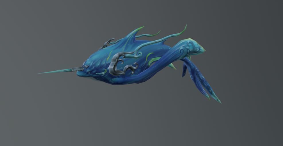 Blue Dolphin Fantasy Low Poly Low-poly 3D model_3