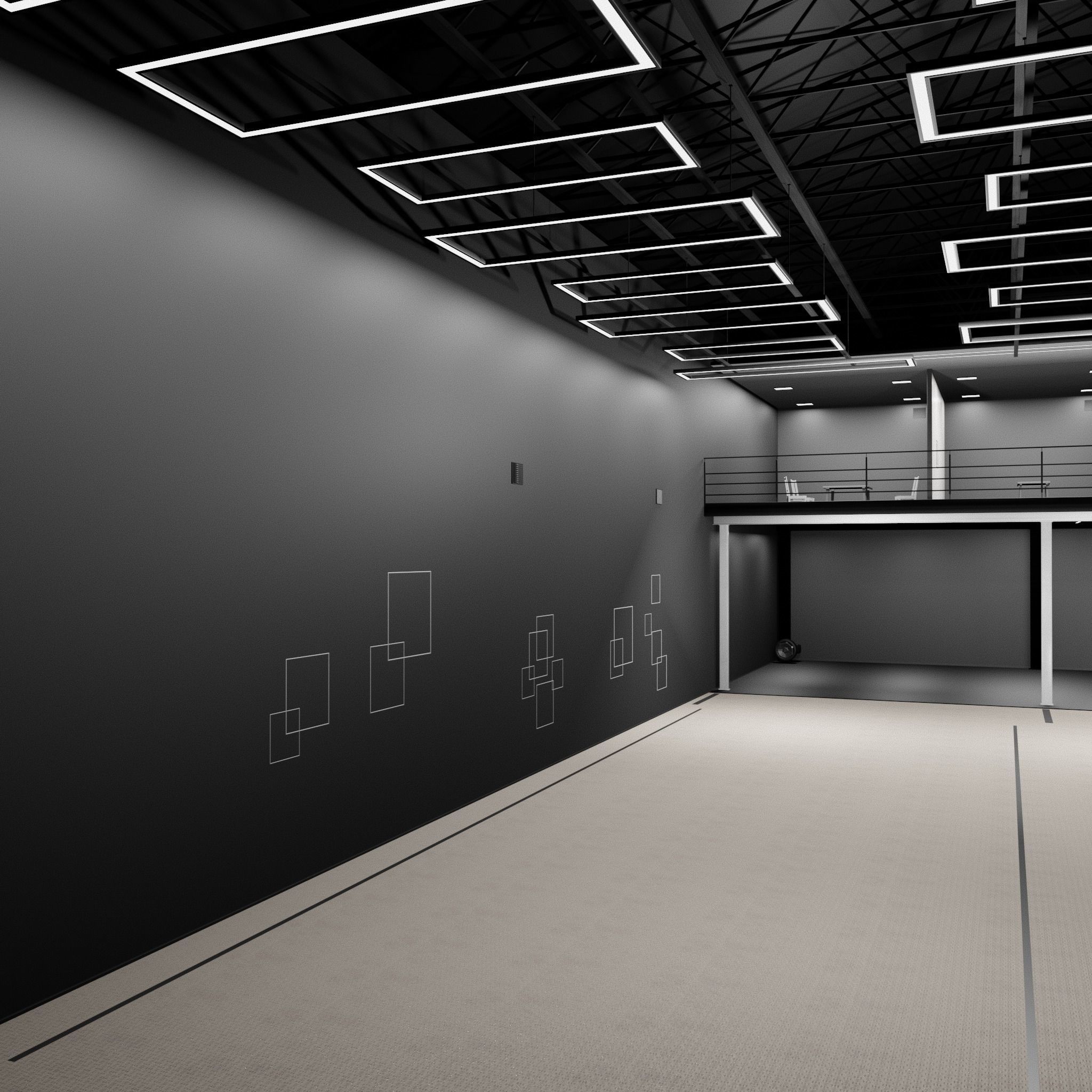 3D CAR STUDIO SCENE warehouse SCI FI futuristic 3D model_2