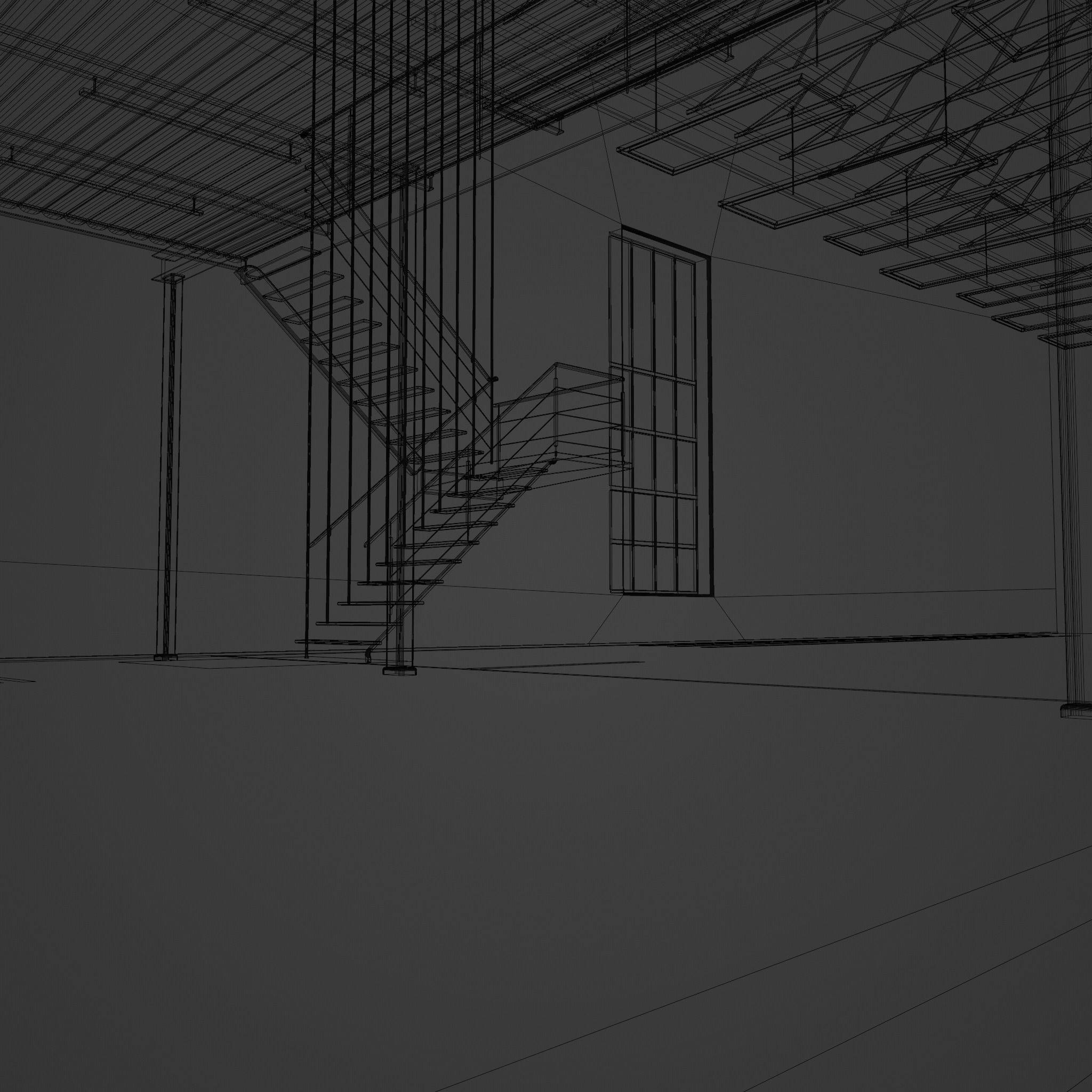 3D CAR STUDIO SCENE warehouse SCI FI futuristic 3D model_9