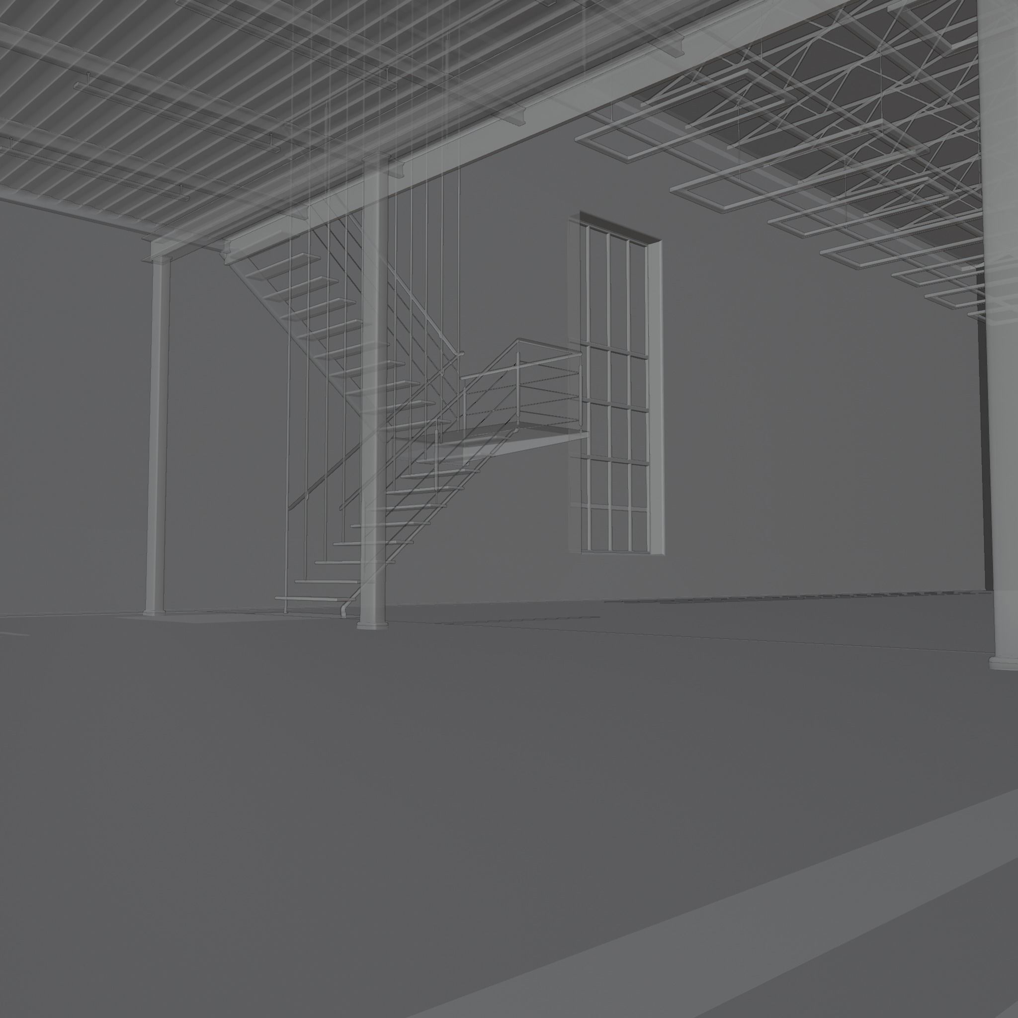 3D CAR STUDIO SCENE warehouse SCI FI futuristic 3D model_8