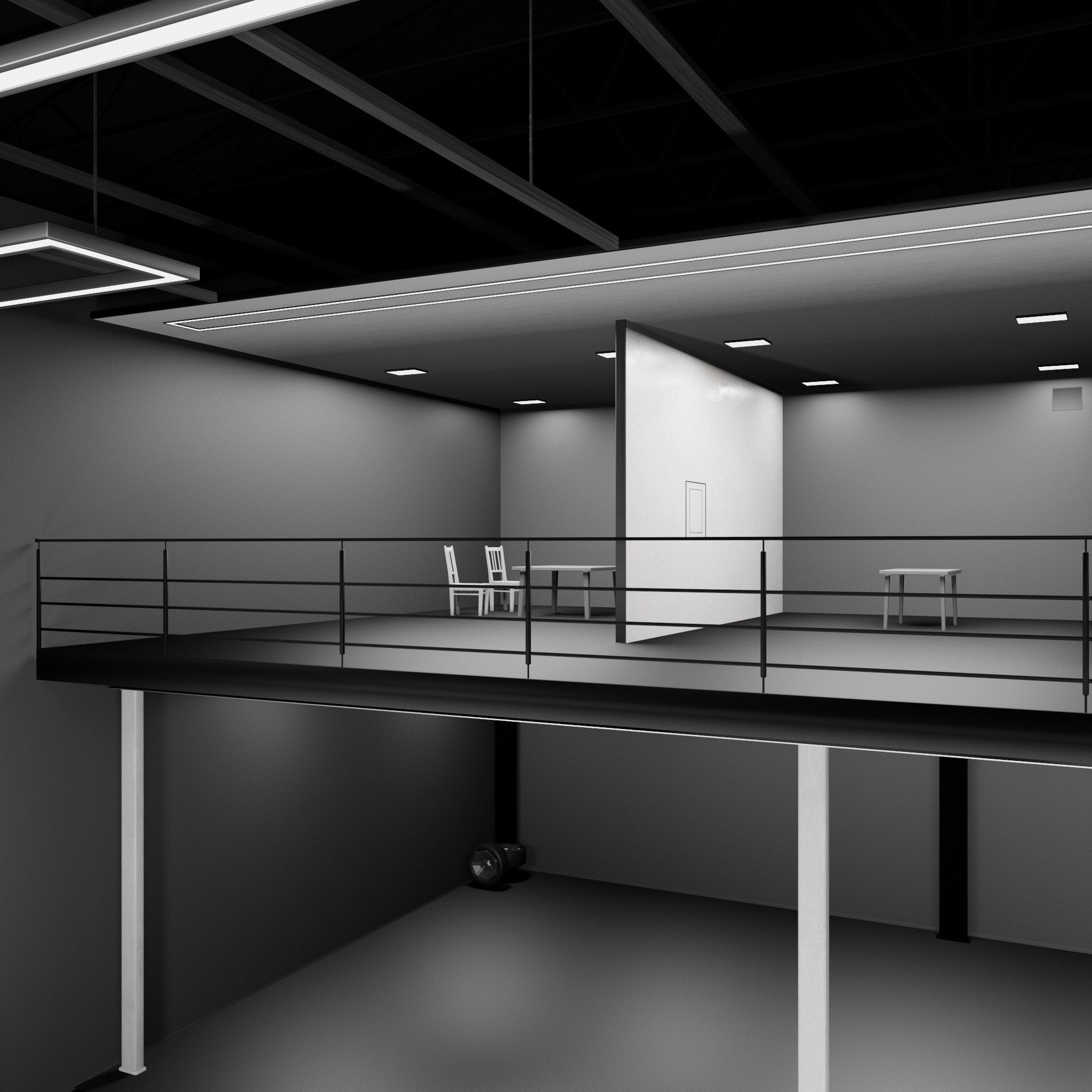 3D CAR STUDIO SCENE warehouse SCI FI futuristic 3D model_4