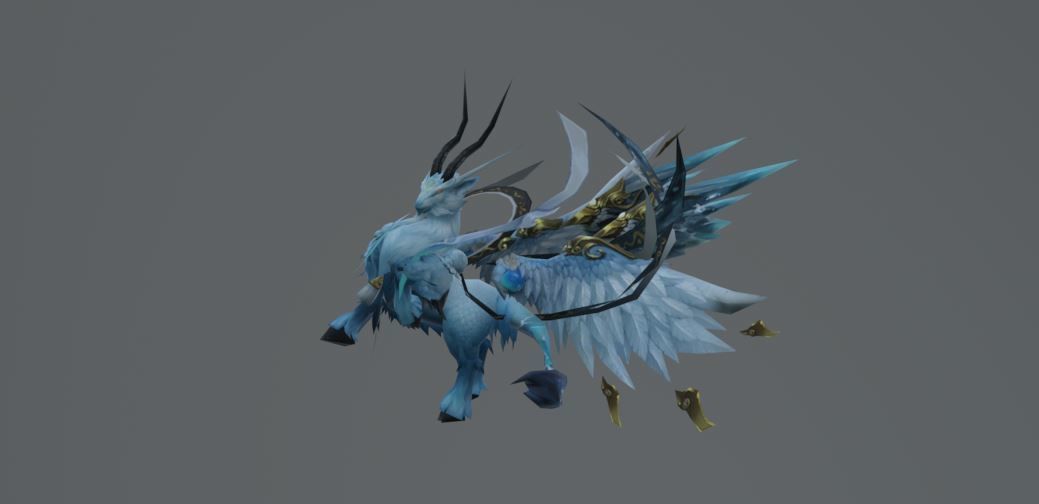 Goat Fantasy Low Poly Low-poly 3D model_3