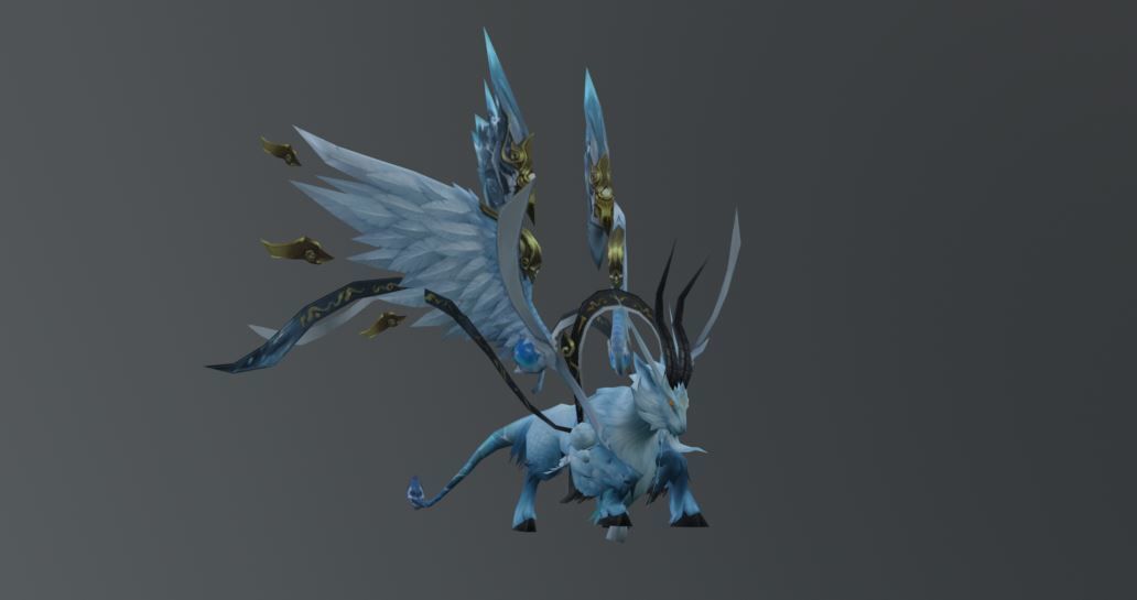 Goat Fantasy Low Poly Low-poly 3D model_1