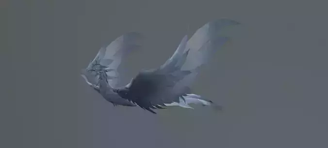 Silver Phoenix Low Poly