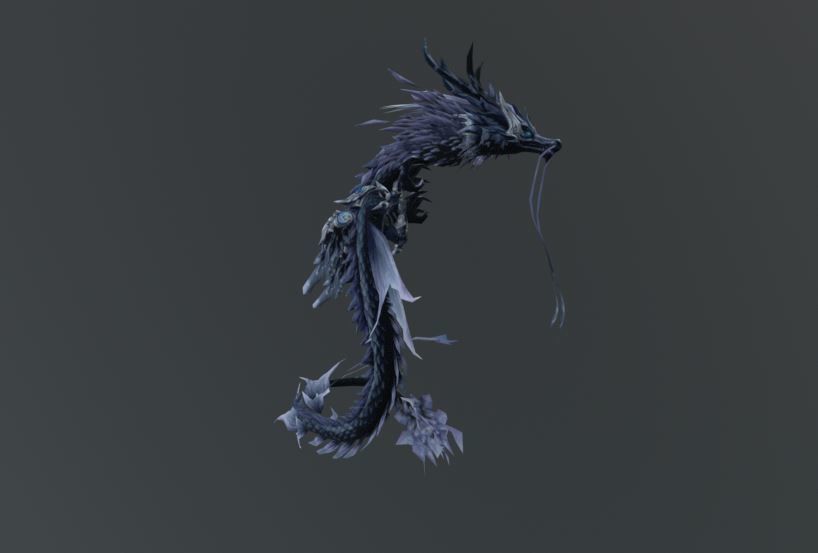 Dark Dragon Fantasy Low Poly Low-poly 3D model_1