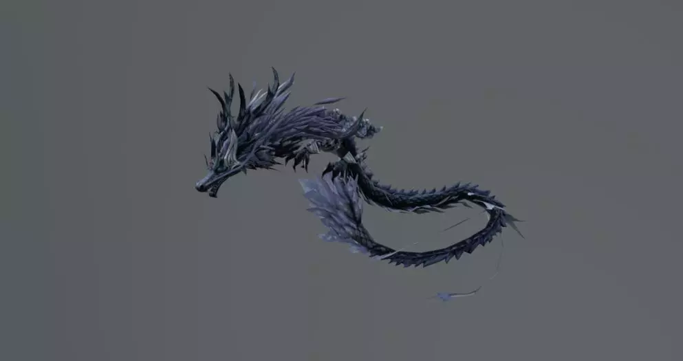 Dark Dragon Fantasy Low Poly Low-poly 3D model_0