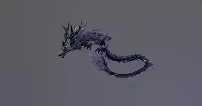 Dark Dragon Fantasy Low Poly Low-poly 3D model