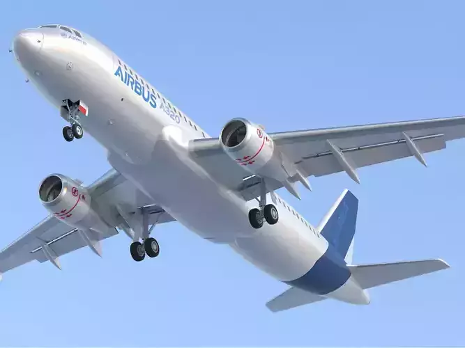 Airbus A320 Commercial Jet with Cockpit and Interiror 3D model