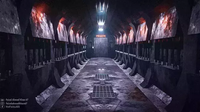 Sci-Fi Hallway 3D Model blender  3D model