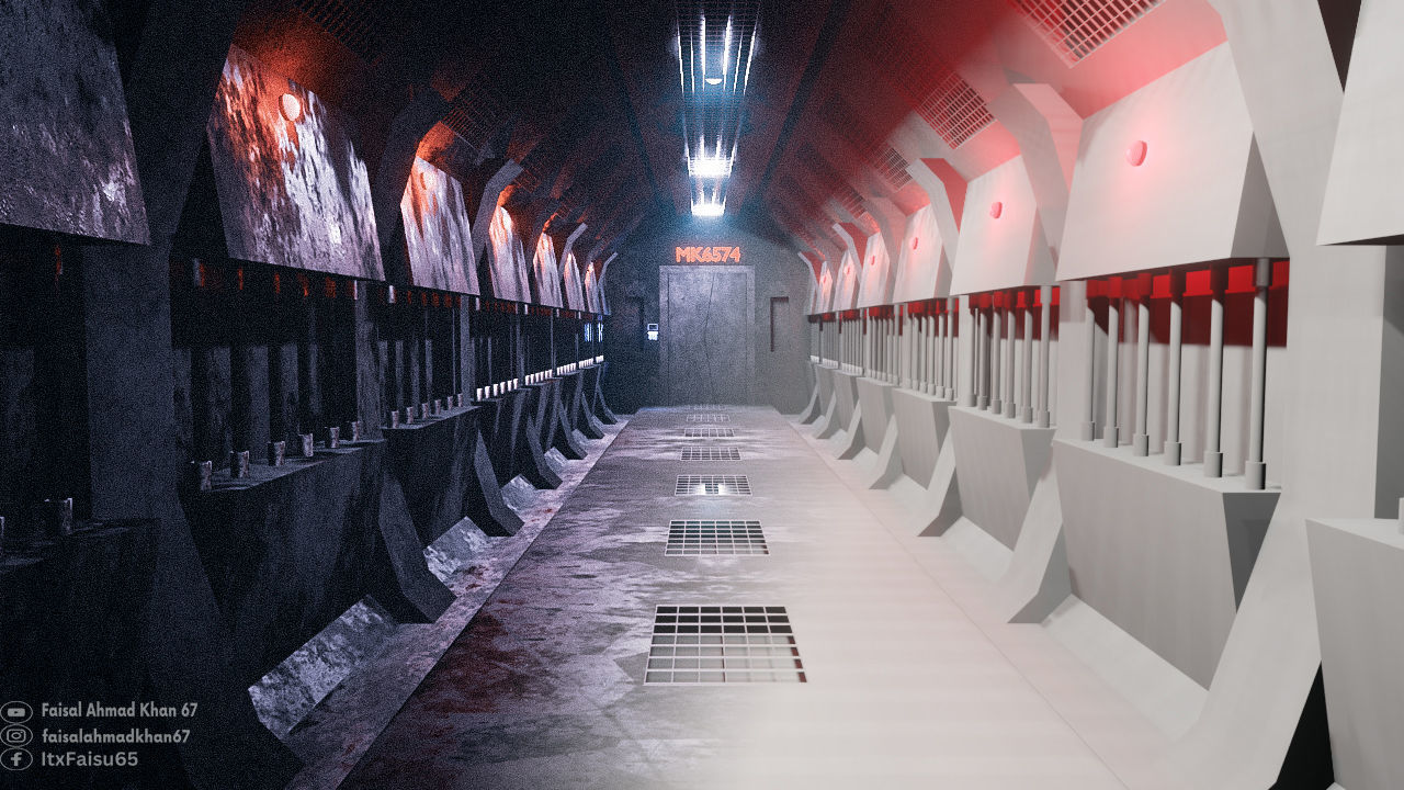 Sci-Fi Hallway 3D Model blender 3D model_1