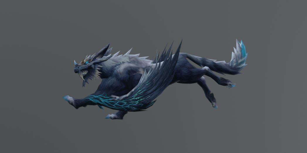 Wolf Wings Fantasy Monster Low Poly Low-poly 3D model_3