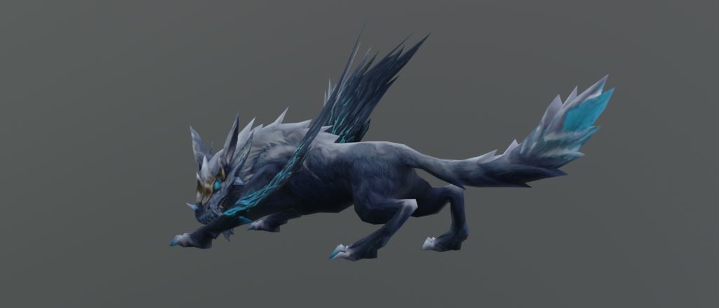 Wolf Wings Fantasy Monster Low Poly Low-poly 3D model_2